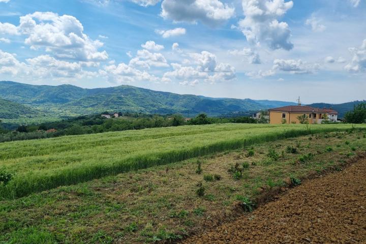 Istra, Buzet, građevinsko zemljište s pogledom na zelenilo  u pravoj oazi mira