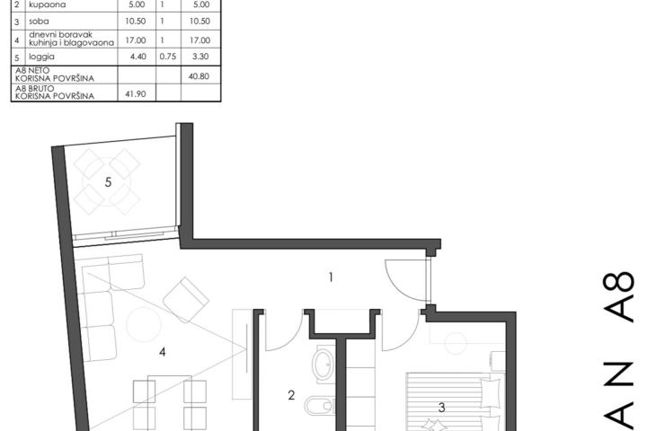 Istra, Medulin, A8 stan u izgradnji 41, 90 m2, 300 m od mora