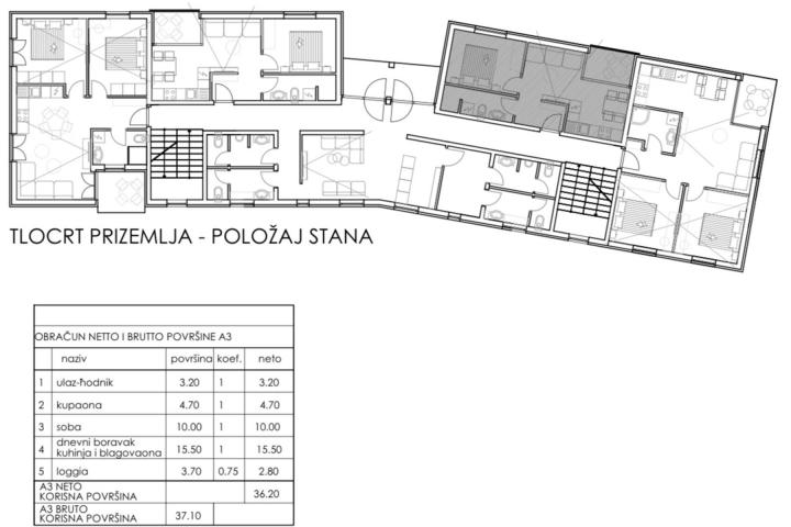 Istra, Medulin, A3 stan s jednom spavaćom sobom 37 m2 - 300 m od plaže