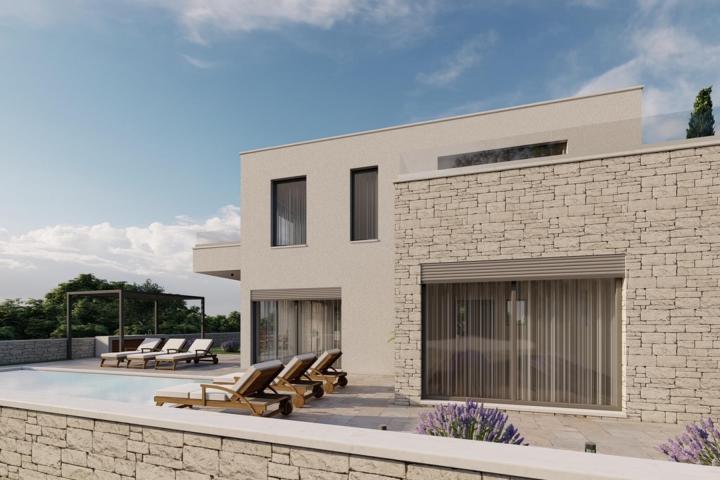 Istra, Poreč, luksuzna vila sa bazenom, 240 m2, roh-bau