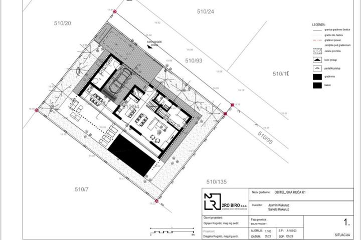 Istra, Pula, građevinsko zemljište s projektom NKP 580 m2