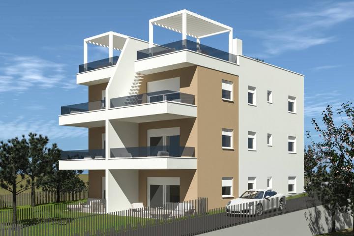 Pag, Mandre trosoban stan-apartman S3 na drugom katu (penthouse) NKP 71 m2 NOVOGRADNJA