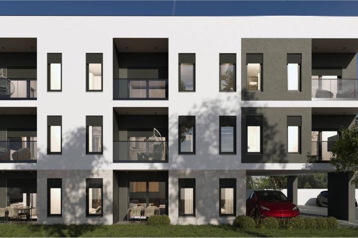 Pula, bliža okolica - dvosobni stan u prizemlju S1, s 19. 25 m2 vrta, NKP 40. 25 m2