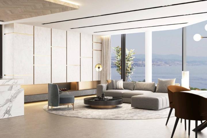 Opatija, prekrasan luksuzni četverosoban penthouse, NKP 177 m2, pogled na more 