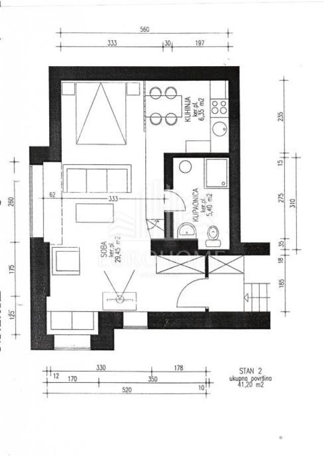 Centar, dvoetažni stan 137m2, 3 apartmana