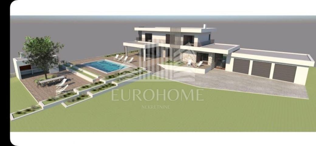 Turanj, građevinsko zemljište 1380 m2 sa projektom, 120m od mora