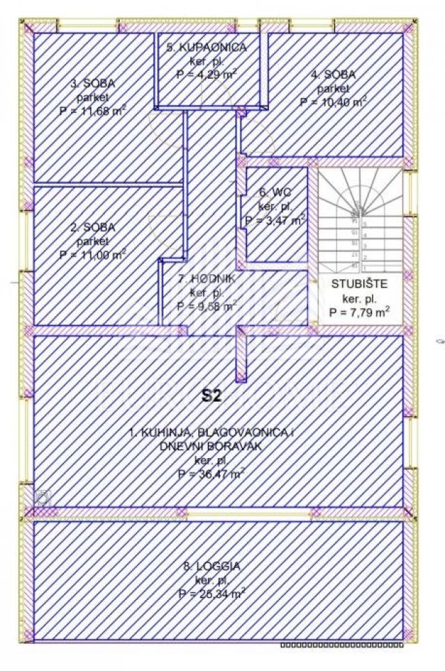 Zadar, Plovanija, trosobni stan 111 m2 + 2 parkirna mjesta