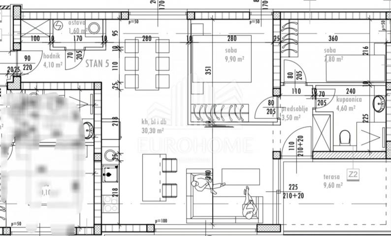 Wohnung Plovanija, Zadar, 76m2