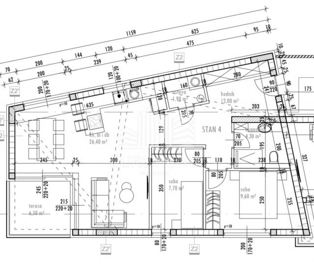 Flat Plovanija, Zadar, 76m2