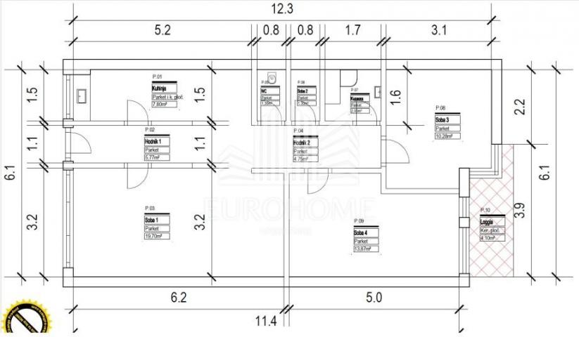 Trosoban stan Gajnice, 70 m2 