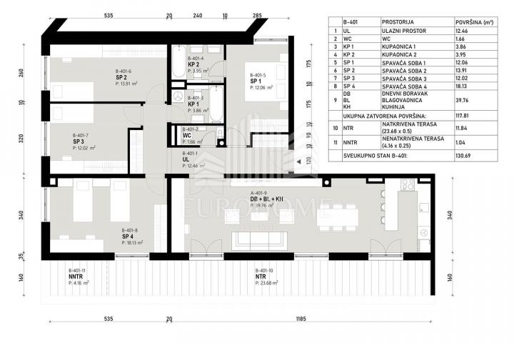 Flat Vukomerec, Peščenica - Žitnjak, 130,69m2