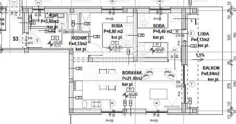 Apartment Povljana, 51,84m2