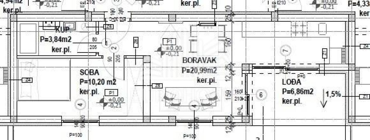 Apartment Povljana, 40,18m2