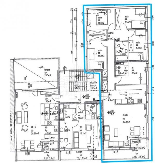 Wohnung Odra, Novi Zagreb - Zapad, 123,82m2