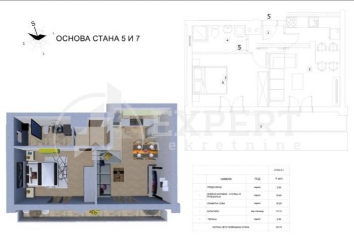 Novogradnja, kod hotela Marica, jednoiposoban stan, 49m2, parking