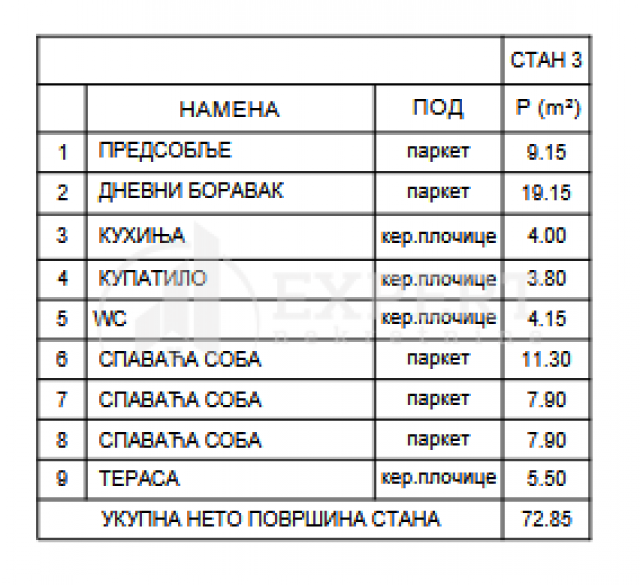 Novogradnja na Crvenom pevcu, 3. 5, 73 m2, povrat PDV-a