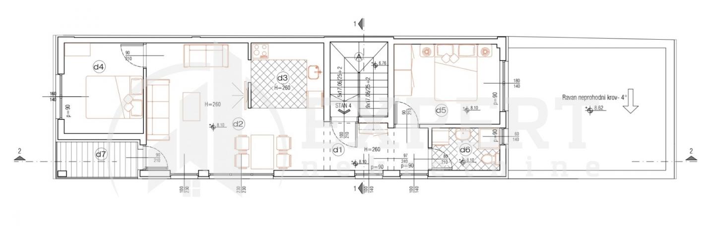 Lep 2. 5 stan, blizu Doma zdravlja , 60m2, 2 sprat plus 25 m2 terasa sa lepim pogledom