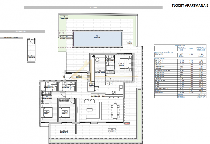 Opatija, novogradnja, 3s+db, 200m2, balkon, okućnica