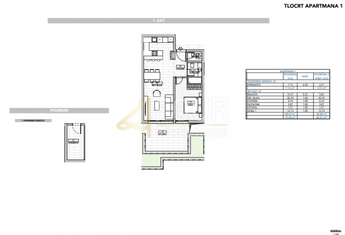 Opatija, novogradnja, 1s+db, 60. 41m2, balkon