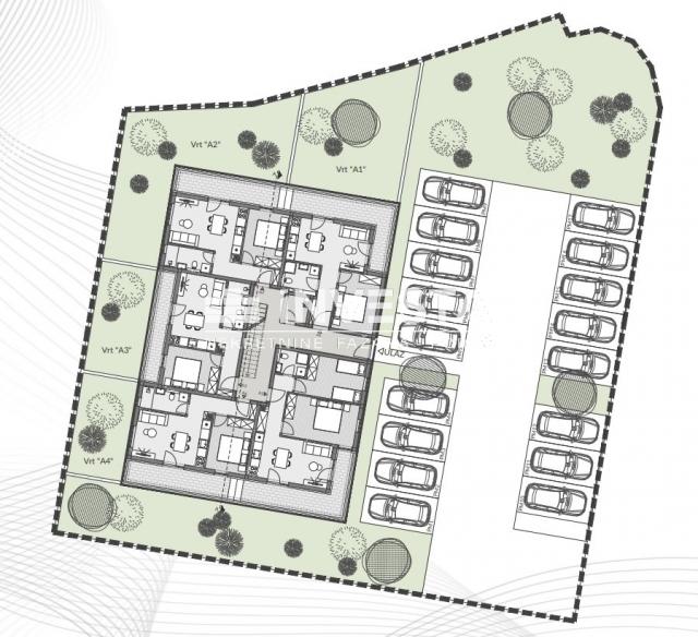 Pula okolica, stan u prizemlju novogradnje s vrtom, parking