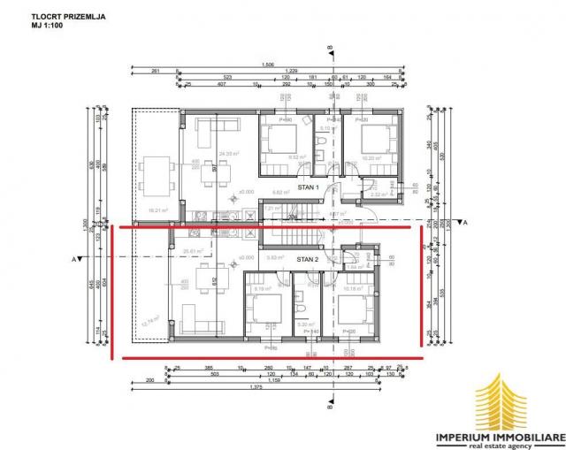 Novogradnja: stan S2, prizemlje, Povljana, 68. 63m2