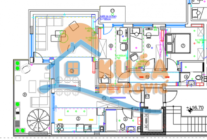 Top ponuda,  prvoklasna novogradnja, penthouse 105m2,  peti sprat, Dom zdravlja