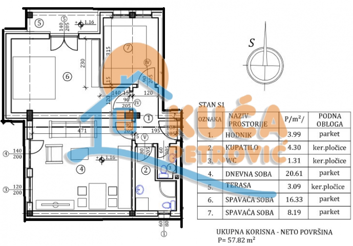 Stan u novogradnji, 58m2 preko puta hotela Tami Residence