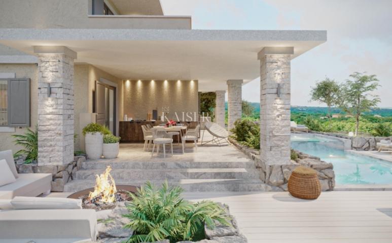 Otok Krk, Malinska - ekskluzivna villa 320m2, pogled na more