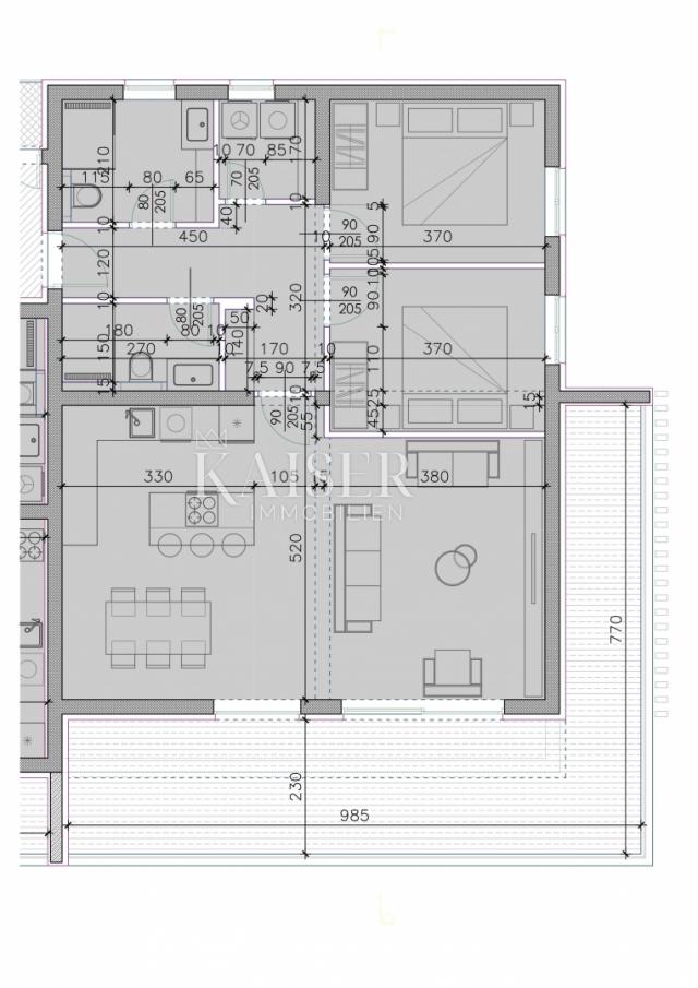 Sukošan - apartman 2S+DB, 97m2, 100m do mora