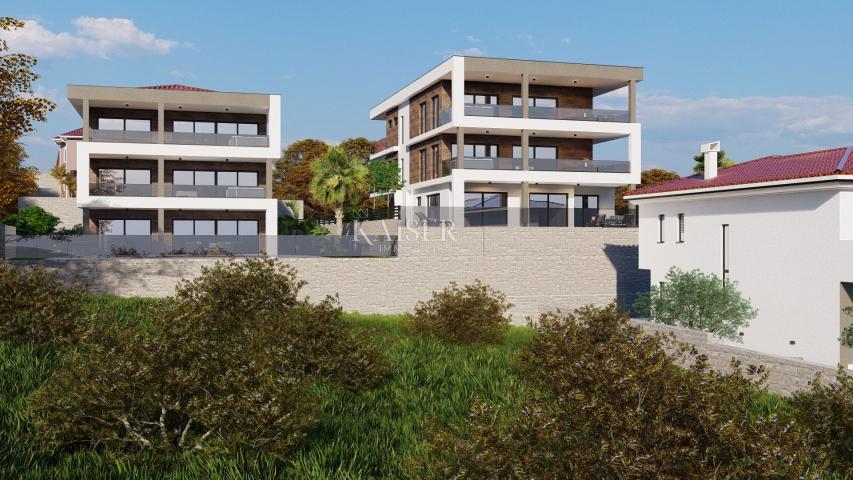 Otok Krk, Vrbnik - luksuzni apartman 171m2, pogled more