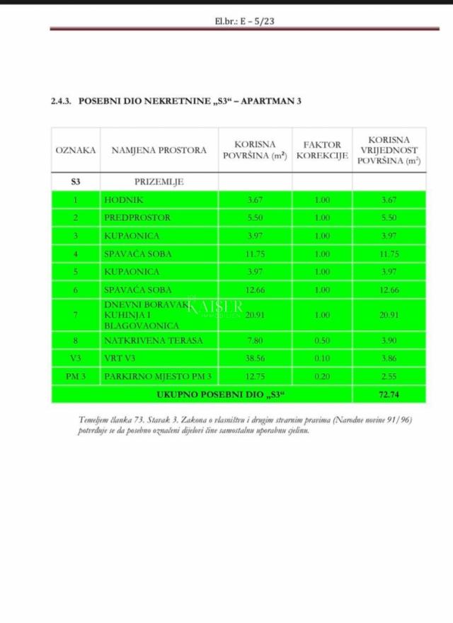 Medulin – Stan 2S+DB u prizemlju novogradnje 100 m od mora (43/3)