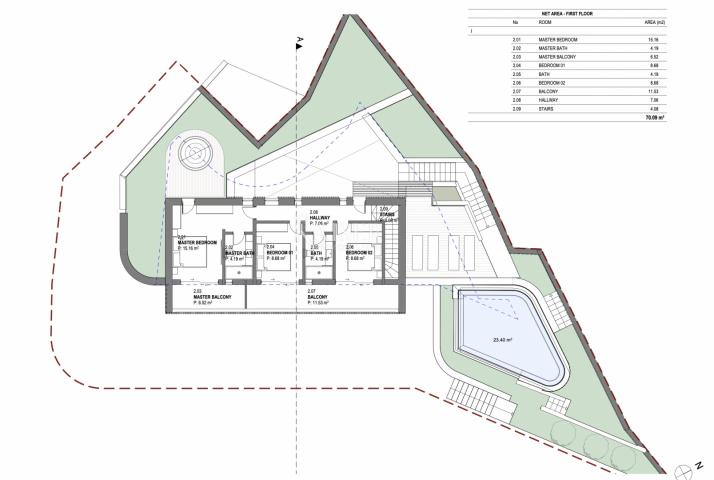 Rabac - građevinsko zemljište s idejnim projektom, 435 m2