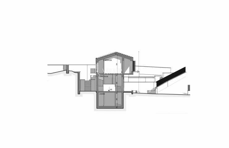 Rabac - građevinsko zemljište s idejnim projektom, 435 m2