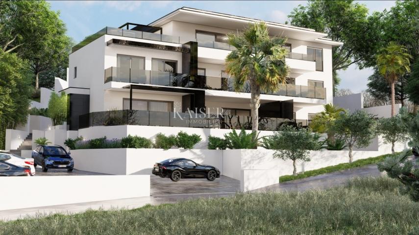 Otok Krk, Omišalj - apartman 79m2 sa okućnicom, 100m od mora