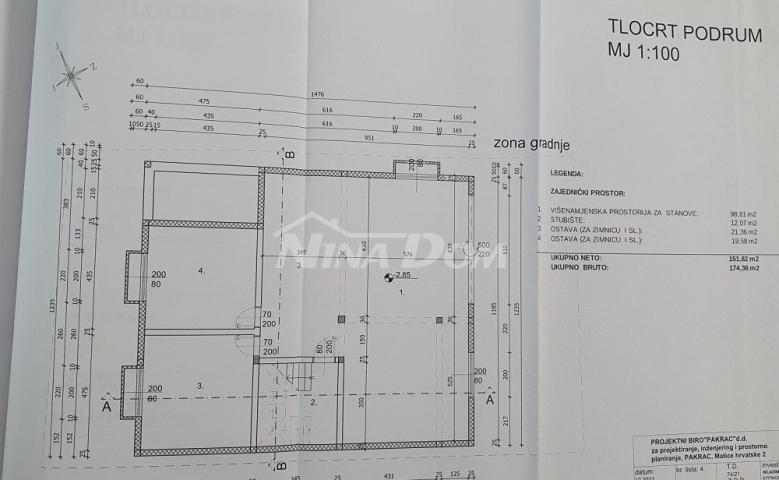 Zemljište južna strana Vira 570 m2, s građevinskom dozvolom. 