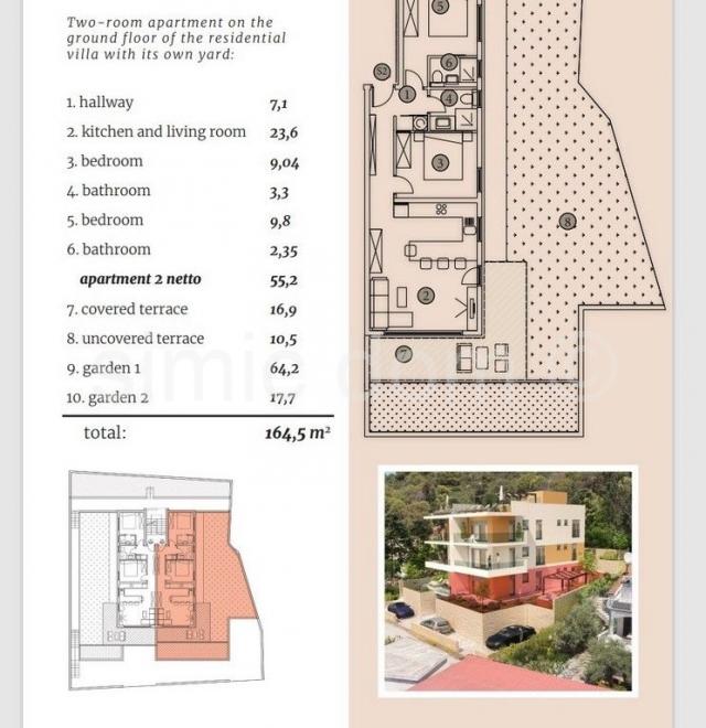 Novi apartman sa vrtom i jacuzzijem blizu plaže i centra Trogira