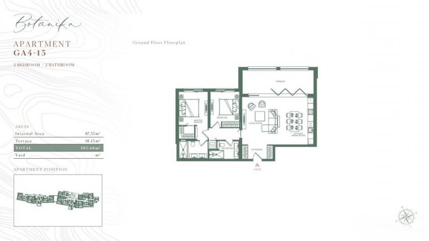 Apartman sa 2 spavaće sobe – ​​Botanika, Lustica Bay