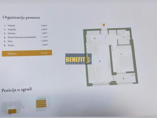 Odličan stan od 56. 47m2 u novogradnji