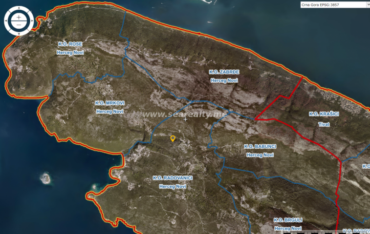 Urbanized land plot, Luštica, Zambelici, €70 per square meter. 