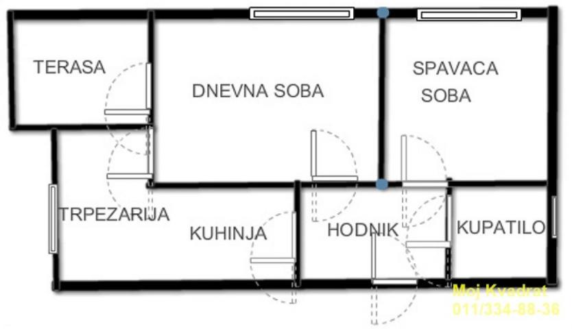 Vračar, Kalenić pijaca - Sinđelićeva, 58m2