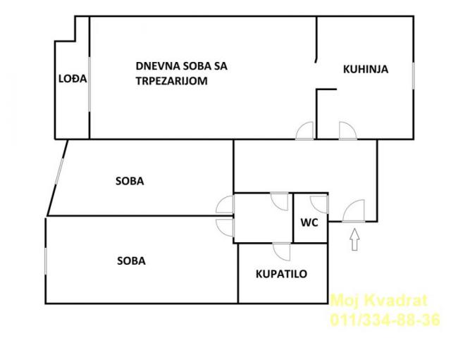 Zvezdara, Crveni krst - Vojvode Šupljikca, 90m2