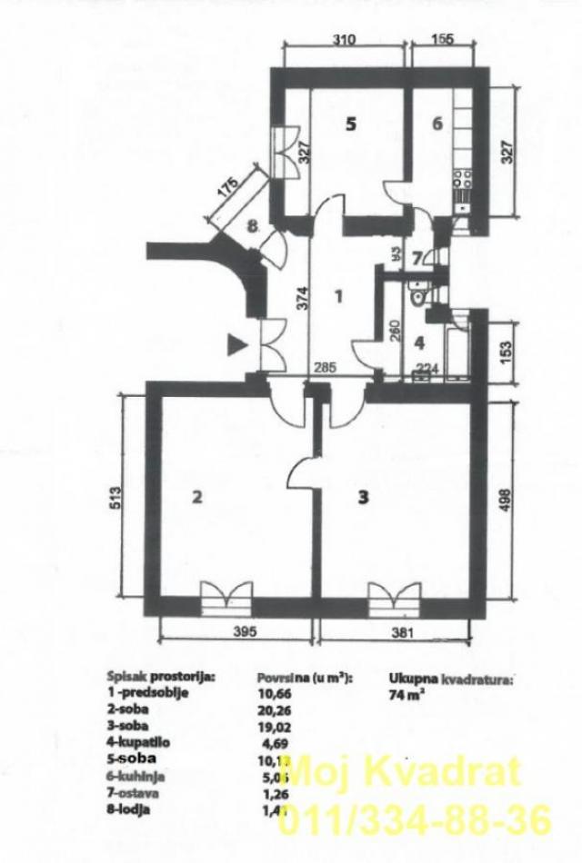 Vračar, Kalenić pijaca - Molerova, 74m2