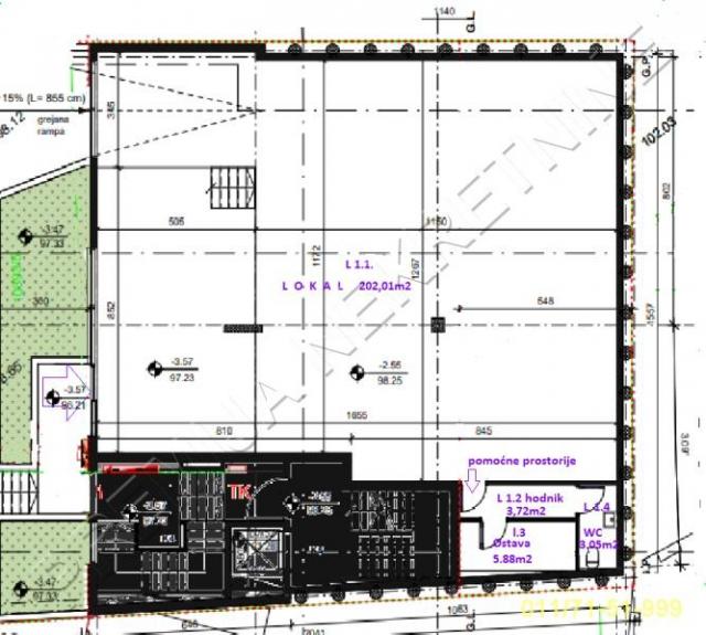 lokal Karpoševa, Čukarica, 214. 88 m2, PR, interfon, novogradnja. 