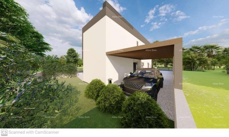 Haus Neubauprojekt in Medulin. Einfamilienhaus mit Pool und Meerblick.