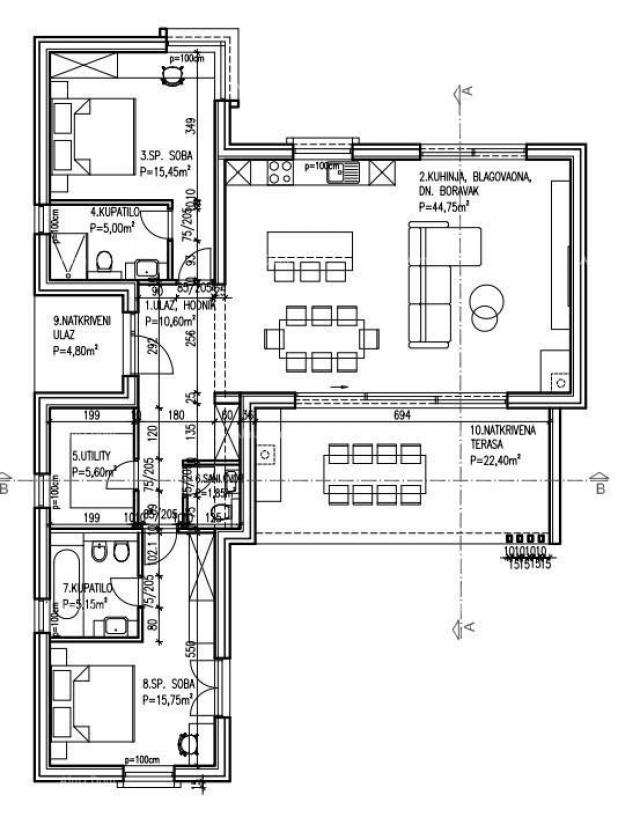 Haus Projekt eines Hauses mit Schwimmbad in Kršan