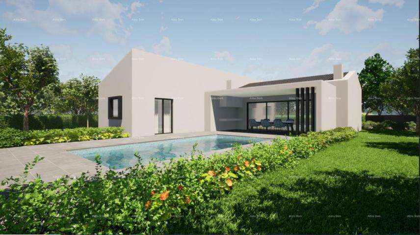 House Project of a house with a swimming pool in Kršan