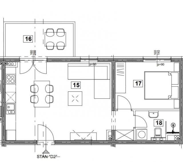 Apartment POREČ VABRIGA  One-bedroom apartment D2 on the 2nd floor under construction