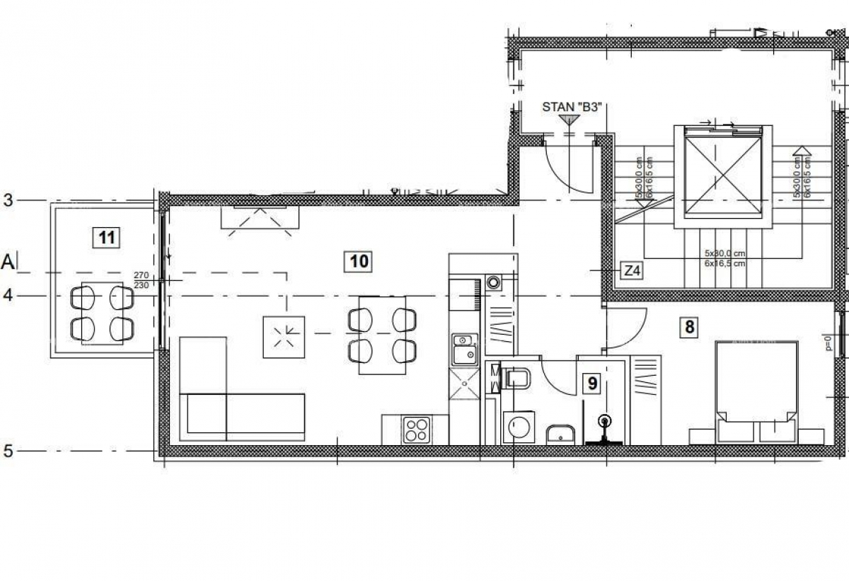 Wohnung Einzimmerwohnung B3 im 3. Stock mit DACHTERRASSE