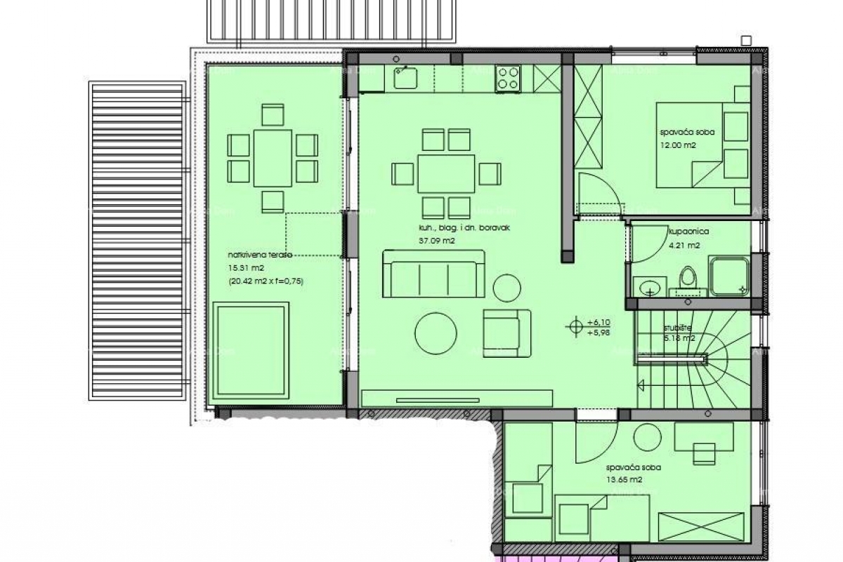 Wohnung Luxuriöse zweistöckige Wohnung mit Meerblick