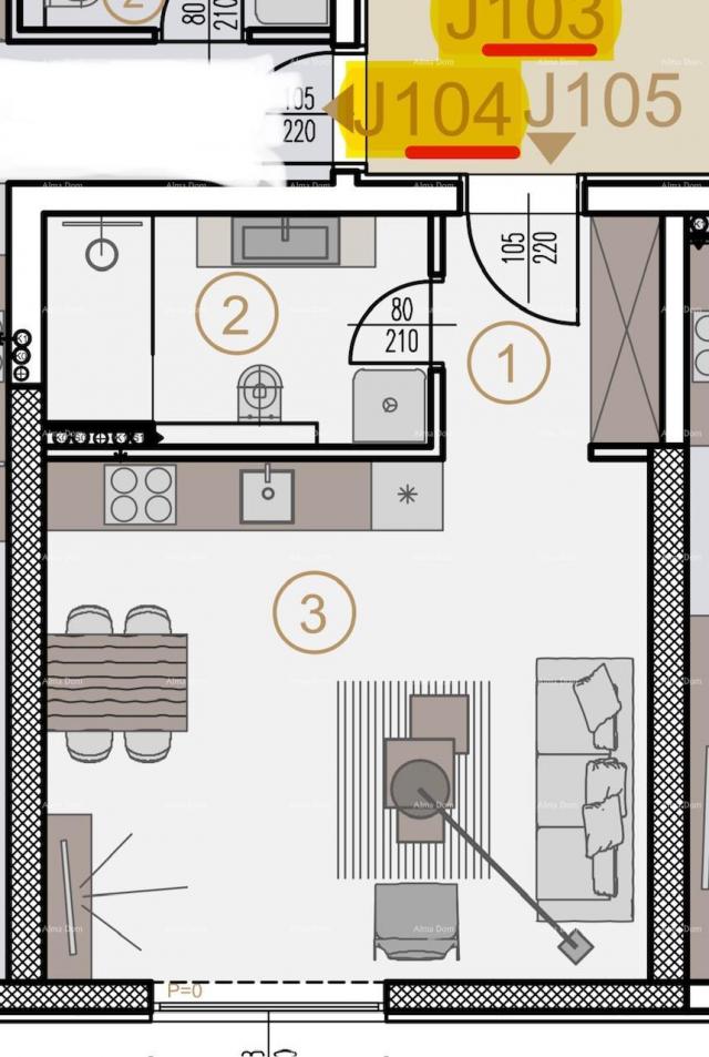 Stan Prodaja stanova u novom poslovno - stambenom projektu, Poreč, J105-zgrada J